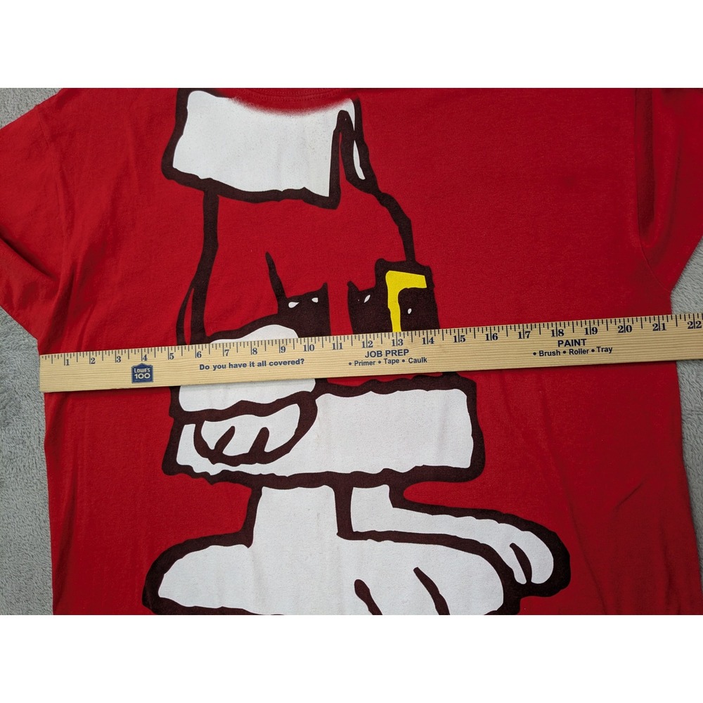 Peanuts Joe Cool Santa Snoopy Red Graphic T Shirt Men's Size L Cotton - Picture 5 of 9